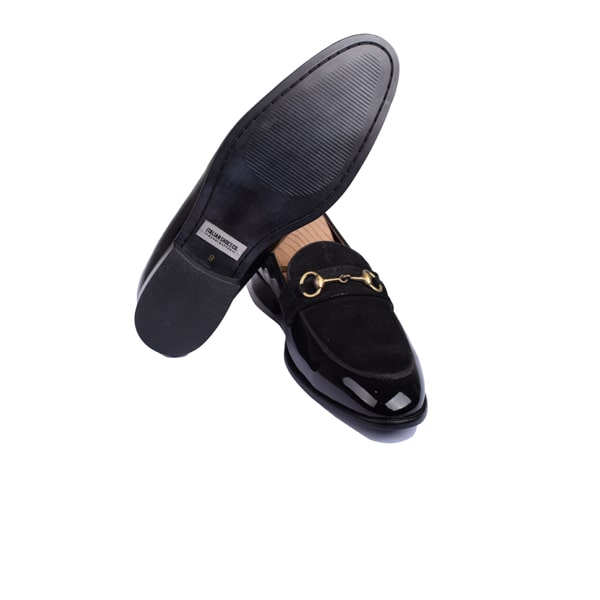 Penny Shiny Black Suede Uper Leather Loafer