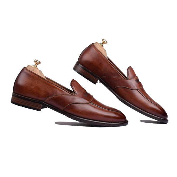 Montella Brown Leather Hand Painted Loafer